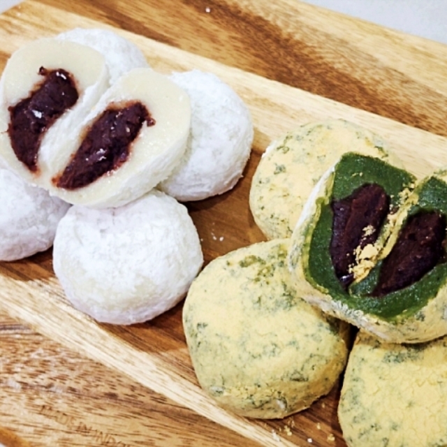 국산 왕 팥찹쌀떡과 콩쑥개떡 [찹쌀콩쑥 행복세트 12개] *개별포장